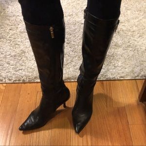 Louis Vuitton Leather Boots 38.5, 3” Stiletto Heel